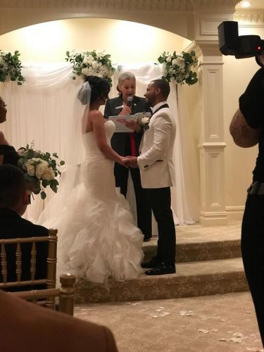 Enid Medina officiating a wedding ceremony in New Jersey